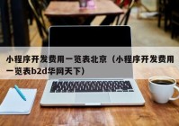 小程序开发费用一览表北京（小程序开发费用一览表b2d华网天下）